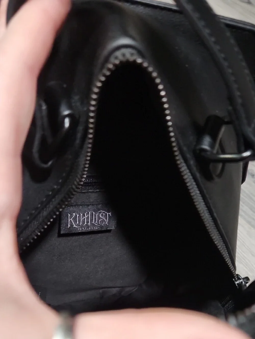 Killstar Black Coffin-Shaped Backpack with Crescent Accent